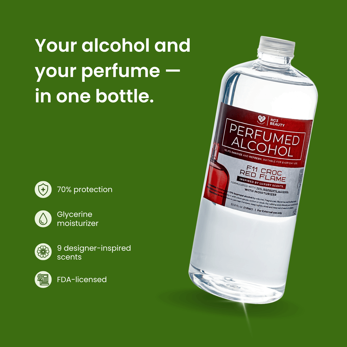 KC3 Perfumed Alcohol - 70% protection that actually smells good